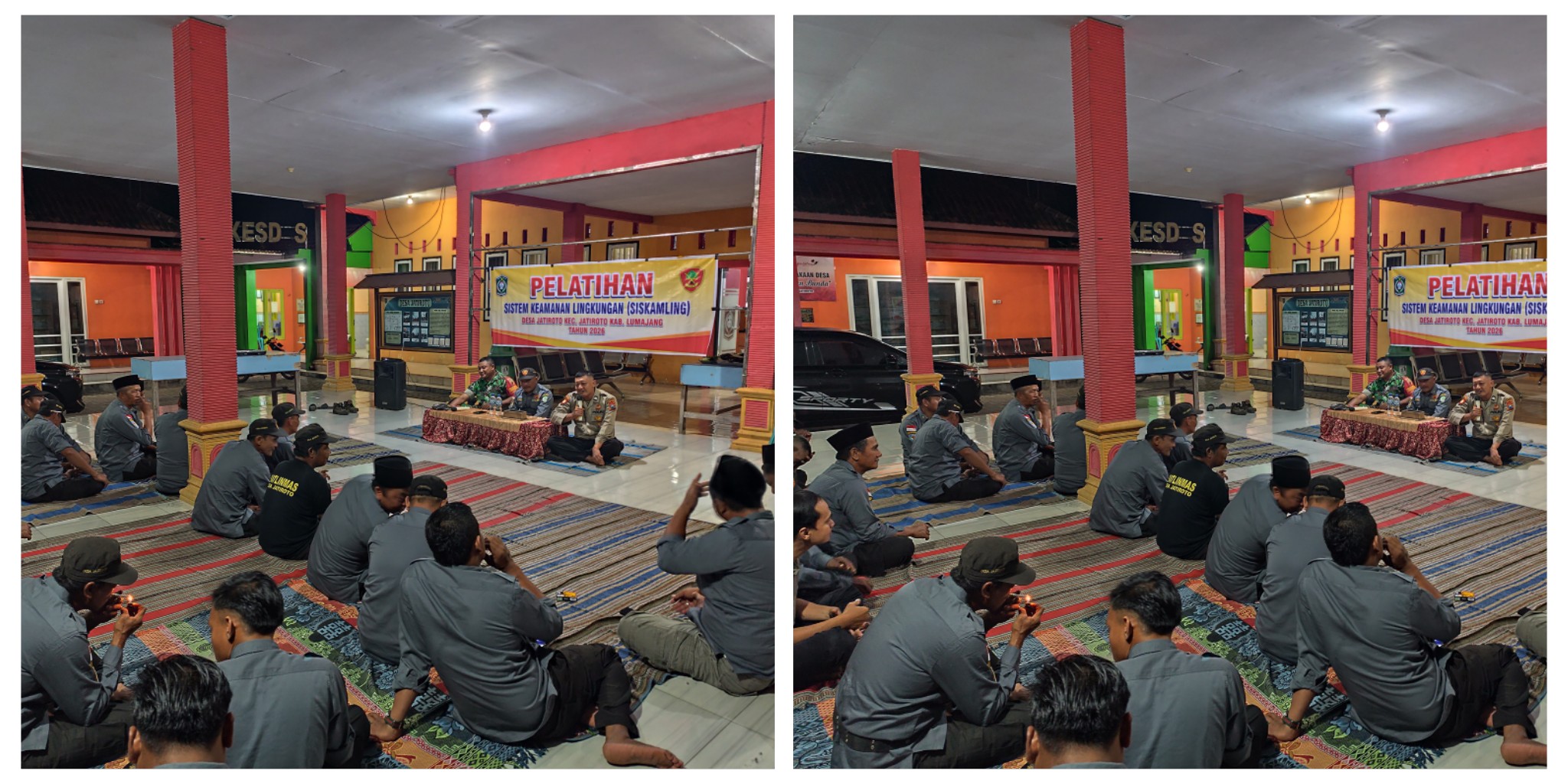 Tingkatkan Keamanan Lingkungan Lewat Siskamling Polsek Jatiroto Latih Linmas